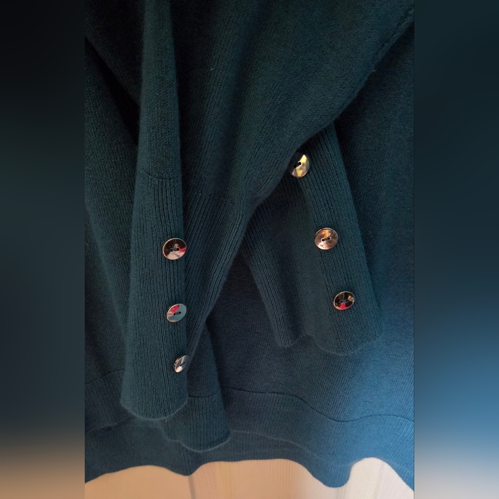 Blue V-Neck Sweater - Picture 3 of 6